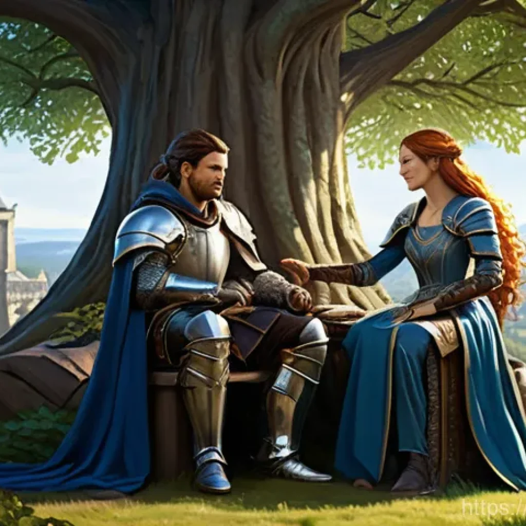 쓰론앤리버티 팬아트 및 팬픽 소개 - **Prompt 1: "The Adventurers' Respite"**
    Generate a highly detailed, artistic illustration of a ...