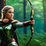 쓰론앤리버티 유저 인기 클래스 순위 - **A focused female "Seeker" (Longbow + Wand user) from Throne and Liberty.** She stands dynamically ...